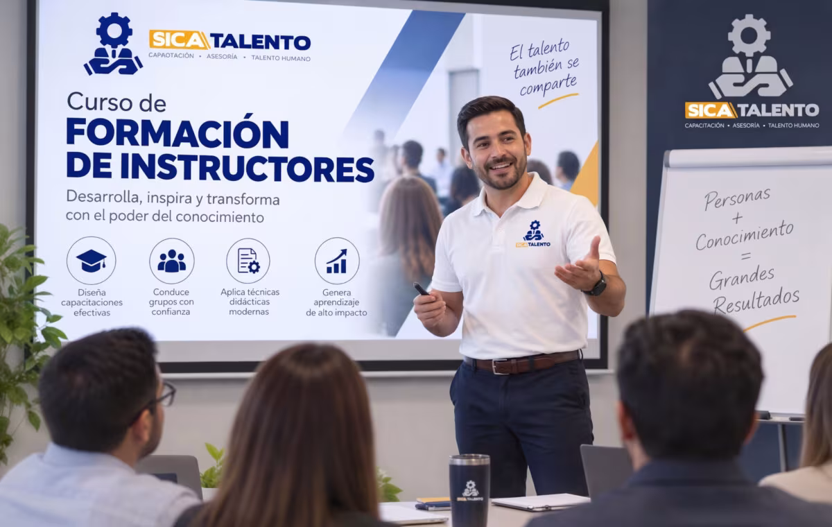 Instructor impartiendo curso de formación de instructores para capacitación empresarial en SICA Talento