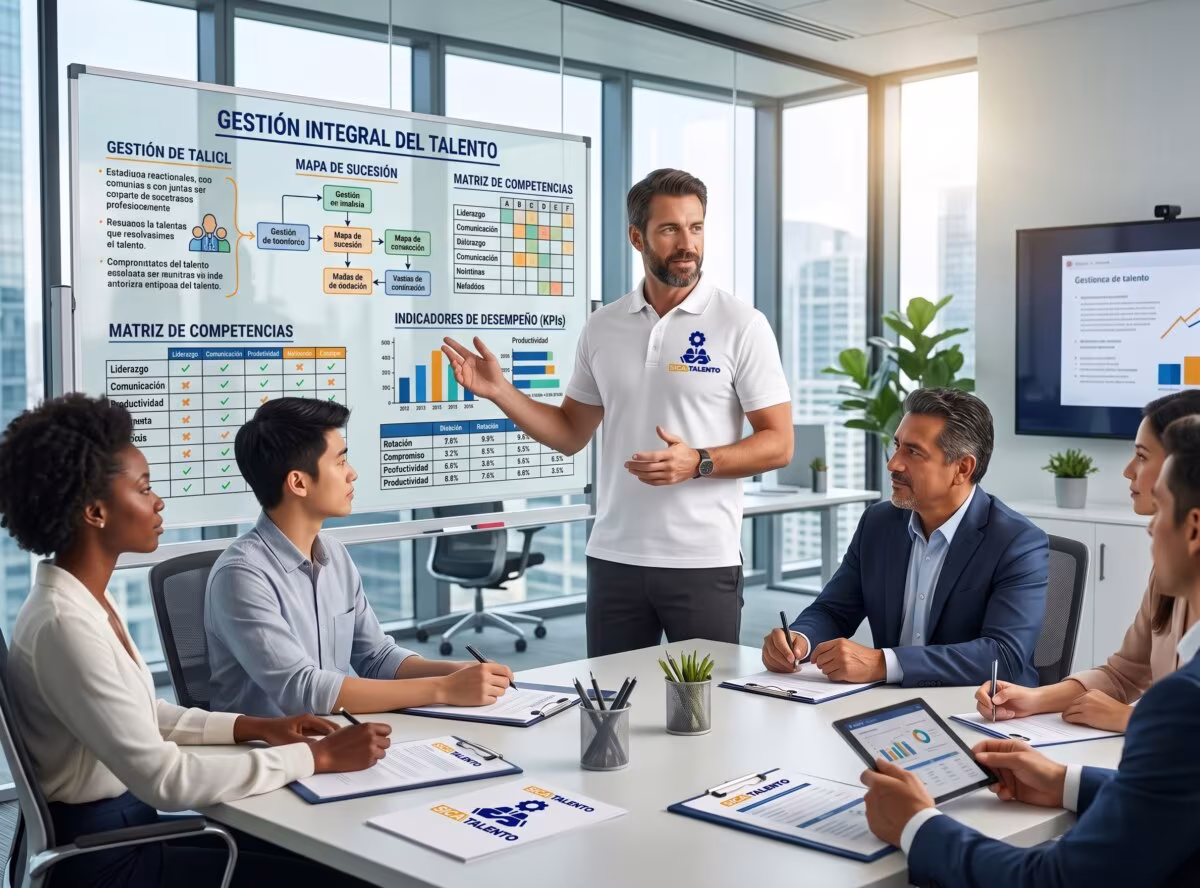 Consultor de SICA-TALENTO realizando taller de gestion de talento y evaluacion de desempeño empresarial