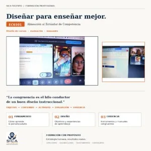Sesión de capacitación virtual sobre el estándar de competencia EC0301 para diseño de cursos de formación del capital humano