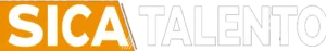 Logotipo oficial de SICA-TALENTO en colores naranja y blanco con fondo transparente.